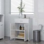 Armario de baño madera contrachapada blanco brillo 60x33x80 cm de vidaXL, Muebles de baño - Ref: Foro24-805030, Precio: 79,30...