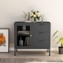 Sideboard in steel and anthracite tempered glass 75x35x70 cm by vidaXL, Sideboards - Ref: Foro24-336075, Price: 164,99 €, Dis...