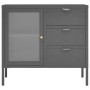 Sideboard in steel and anthracite tempered glass 75x35x70 cm by vidaXL, Sideboards - Ref: Foro24-336075, Price: 164,27 €, Dis...