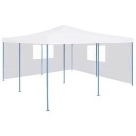 Folding gazebo with 2 walls white 5x5 m by vidaXL, Tents and gazebos - Ref: Foro24-48911, Price: 284,99 €, Discount: %