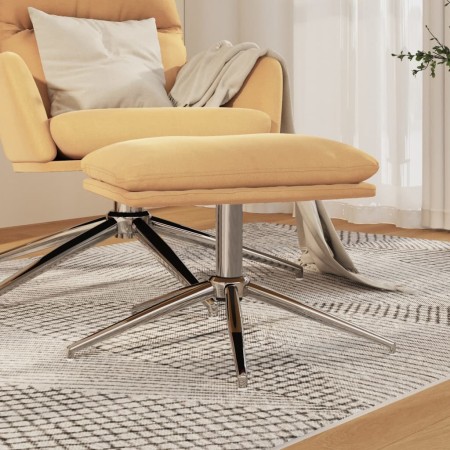 Cream microfiber fabric footrest 60x60x35 cm by vidaXL, Ottomans - Ref: Foro24-341563, Price: 52,19 €, Discount: %