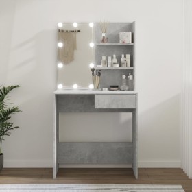 Concrete gray LED dressing table 74.5x40x141 cm by vidaXL, Bedroom Dressers - Ref: Foro24-808805, Price: 94,42 €, Discount: %