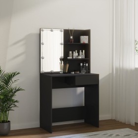 Black vanity with LED lights 74.5x40x141 cm by vidaXL, Bedroom Dressers - Ref: Foro24-833288, Price: 89,72 €, Discount: %