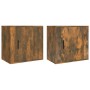 Wall-mounted bedside tables 2 pcs smoked oak color 50x30x47 cm