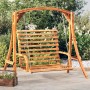 Curved wooden swing bench with teak finish 126x63x92 cm by vidaXL, Garden rockers - Ref: Foro24-313940, Price: 230,08 €, Disc...