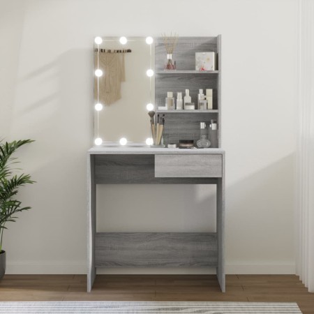 Sonoma gray LED dressing table 74.5x40x141 cm by vidaXL, Bedroom Dressers - Ref: Foro24-820482, Price: 92,44 €, Discount: %