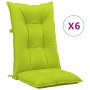 High back garden chair cushion 6 pcs green fabric 120x50x7cm by vidaXL, Cushions for chairs and sofas - Ref: Foro24-314268, P...