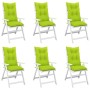 High back garden chair cushion 6 pcs green fabric 120x50x7cm by vidaXL, Cushions for chairs and sofas - Ref: Foro24-314268, P...