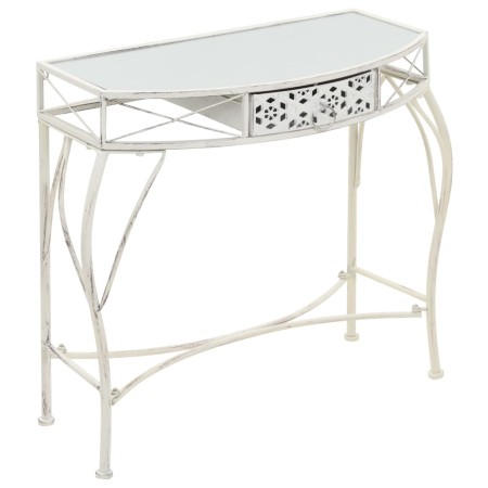 Mesa auxiliar estilo francés metal 82x39x76 cm blanca de vidaXL, Mesas auxiliares - Ref: Foro24-245935, Precio: 100,12 €, Des...