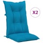 High back garden chair cushion 2 pcs blue fabric 120x50x7 cm by vidaXL, Cushions for chairs and sofas - Ref: Foro24-314245, P...