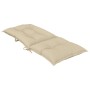 High back garden chair cushion 4 pcs beige fabric 120x50x7cm by vidaXL, Cushions for chairs and sofas - Ref: Foro24-314243, P...