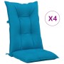 High back garden chair cushion 4 pcs blue fabric 120x50x7 cm by vidaXL, Cushions for chairs and sofas - Ref: Foro24-314246, P...