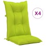 High back garden chair cushion 4 pcs green fabric 120x50x7cm by vidaXL, Cushions for chairs and sofas - Ref: Foro24-314267, P...