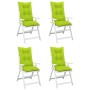 High back garden chair cushion 4 pcs green fabric 120x50x7cm by vidaXL, Cushions for chairs and sofas - Ref: Foro24-314267, P...