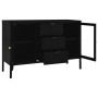 Aparador de acero y vidrio negro 105x35x70 cm de vidaXL, Aparadores - Ref: Foro24-336076, Precio: 210,84 €, Descuento: %