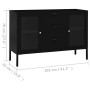 Black steel and glass sideboard 105x35x70 cm by vidaXL, Sideboards - Ref: Foro24-336076, Price: 201,99 €, Discount: %