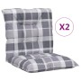 Garden chair cushion low backrest 2 pcs gray plaid fabric by vidaXL, Cushions for chairs and sofas - Ref: Foro24-314320, Pric...