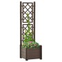 Planter with PP mocha lattice 43x43x142 cm by vidaXL, Pots and planters - Ref: Foro24-313980, Price: 81,41 €, Discount: %