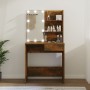 Dressing table with LED smoked oak color 74.5x40x141 cm by vidaXL, Bedroom Dressers - Ref: Foro24-820481, Price: 91,44 €, Dis...