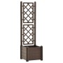 Planter with PP mocha lattice 43x43x142 cm by vidaXL, Pots and planters - Ref: Foro24-313980, Price: 81,41 €, Discount: %