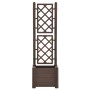 Planter with PP mocha lattice 43x43x142 cm by vidaXL, Pots and planters - Ref: Foro24-313980, Price: 81,41 €, Discount: %