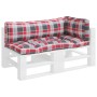 Kissen für Paletten 3 Stück rot karierter Stoff von vidaXL, Kissen für Stühle und Sofas - Ref: Foro24-314670, Preis: 38,89 €,...