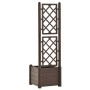 Planter with PP mocha lattice 43x43x142 cm by vidaXL, Pots and planters - Ref: Foro24-313980, Price: 81,41 €, Discount: %