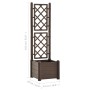 Planter with PP mocha lattice 43x43x142 cm by vidaXL, Pots and planters - Ref: Foro24-313980, Price: 81,41 €, Discount: %