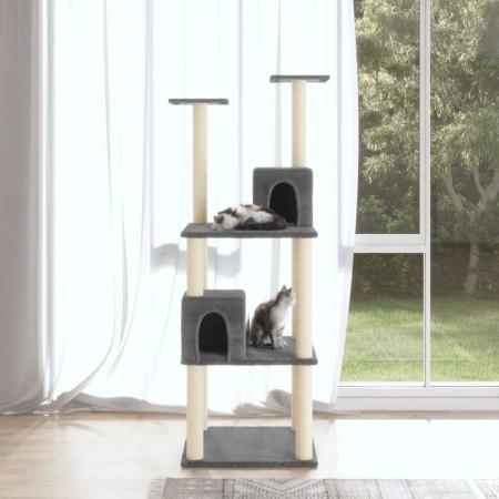 Cat scratching post with dark gray sisal posts 141 cm by vidaXL, Cat furniture - Ref: Foro24-171526, Price: 54,49 €, Discount: %