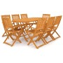 Folding garden dining table 9 pieces made of solid acacia wood by vidaXL, Garden sets - Ref: Foro24-43378, Price: 474,07 €, D...