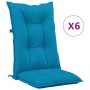 High back garden chair cushion 6 pcs blue fabric 120x50x7 cm by vidaXL, Cushions for chairs and sofas - Ref: Foro24-314247, P...