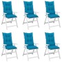 High back garden chair cushion 6 pcs blue fabric 120x50x7 cm by vidaXL, Cushions for chairs and sofas - Ref: Foro24-314247, P...