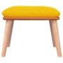 Reposapiés tela y cuero sintético amarillo mostaza 45x29,5x35cm de vidaXL, Otomanas - Ref: Foro24-341453, Precio: 43,72 €, De...