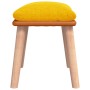 Reposapiés tela y cuero sintético amarillo mostaza 45x29,5x35cm de vidaXL, Otomanas - Ref: Foro24-341453, Precio: 43,72 €, De...