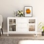 Steel and white tempered glass sideboard 105x35x70 cm by vidaXL, Sideboards - Ref: Foro24-336077, Price: 172,36 €, Discount: %