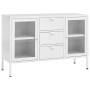 Steel and white tempered glass sideboard 105x35x70 cm by vidaXL, Sideboards - Ref: Foro24-336077, Price: 172,36 €, Discount: %