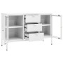 Steel and white tempered glass sideboard 105x35x70 cm by vidaXL, Sideboards - Ref: Foro24-336077, Price: 172,36 €, Discount: %