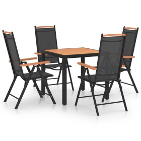 Juego de comedor de jardín 5 piezas aluminio negro de vidaXL, Conjuntos de jardín - Ref: Foro24-3070628, Precio: 420,61 €, De...