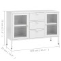 Steel and white tempered glass sideboard 105x35x70 cm by vidaXL, Sideboards - Ref: Foro24-336077, Price: 172,36 €, Discount: %