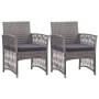 Garden armchairs with cushions 2 pcs anthracite synthetic rattan by vidaXL, Garden chairs - Ref: Foro24-46441, Price: 111,19 ...