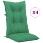 Garden chair cushion high backrest 4 pcs green fabric 120x50x7cm by vidaXL, Cushions for chairs and sofas - Ref: Foro24-31424...