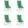 Cojín silla de jardín respaldo alto 4 uds tela verde 120x50x7cm de vidaXL, Cojines para sillas y sofás - Ref: Foro24-314249, ...