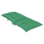 Cojín silla de jardín respaldo alto 4 uds tela verde 120x50x7cm de vidaXL, Cojines para sillas y sofás - Ref: Foro24-314249, ...