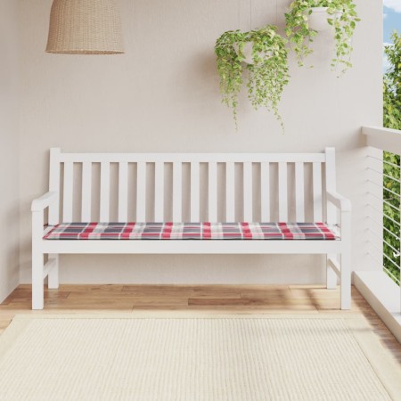 Rot kariertes Gartenbankkissen aus Oxford-Stoff, 180 x 50 x 3 cm von vidaXL, Kissen für Stühle und Sofas - Ref: Foro24-314096...