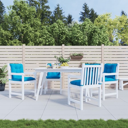 Gartenstuhlkissen niedrige Rückenlehne 4 Stück blauer Stoff 100x50x7 cm von vidaXL, Kissen für Stühle und Sofas - Ref: Foro24...