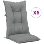 High back garden chair cushion 6 pcs gray fabric 120x50x7 cm by vidaXL, Cushions for chairs and sofas - Ref: Foro24-314238, P...