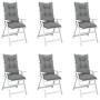 High back garden chair cushion 6 pcs gray fabric 120x50x7 cm by vidaXL, Cushions for chairs and sofas - Ref: Foro24-314238, P...