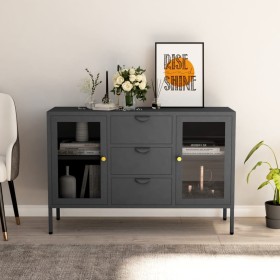 Steel and white tempered glass sideboard 105x35x70 cm by vidaXL, Sideboards - Ref: Foro24-336078, Price: 208,99 €, Discount: %