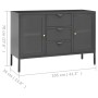 Steel and white tempered glass sideboard 105x35x70 cm by vidaXL, Sideboards - Ref: Foro24-336078, Price: 201,19 €, Discount: %