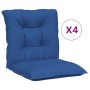 Garden chair cushion low backrest 4 pcs blue fabric 100x50x7 cm by vidaXL, Cushions for chairs and sofas - Ref: Foro24-314309...